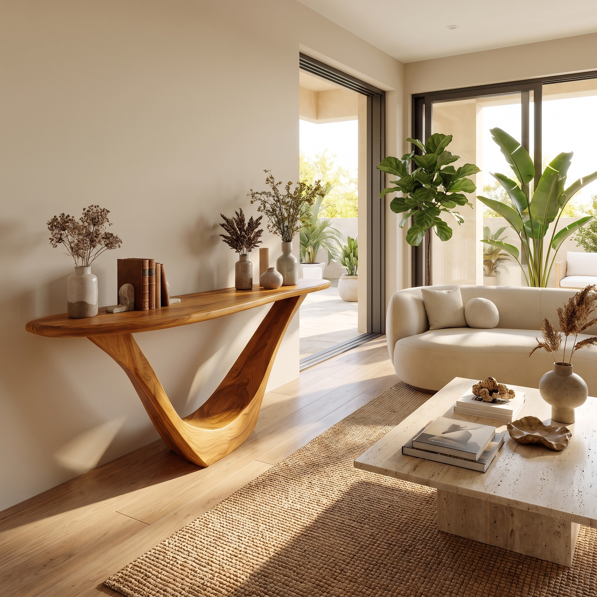 Aerovyn Sculpted Solid Wood Console Table
