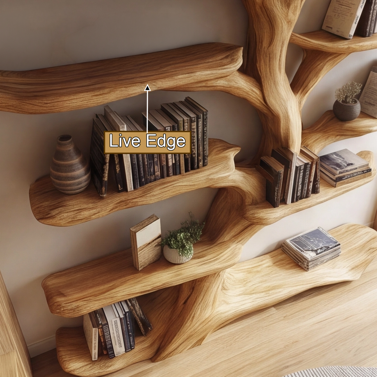 Arborelle Sculpted Solid Wood Tree Bookshelf