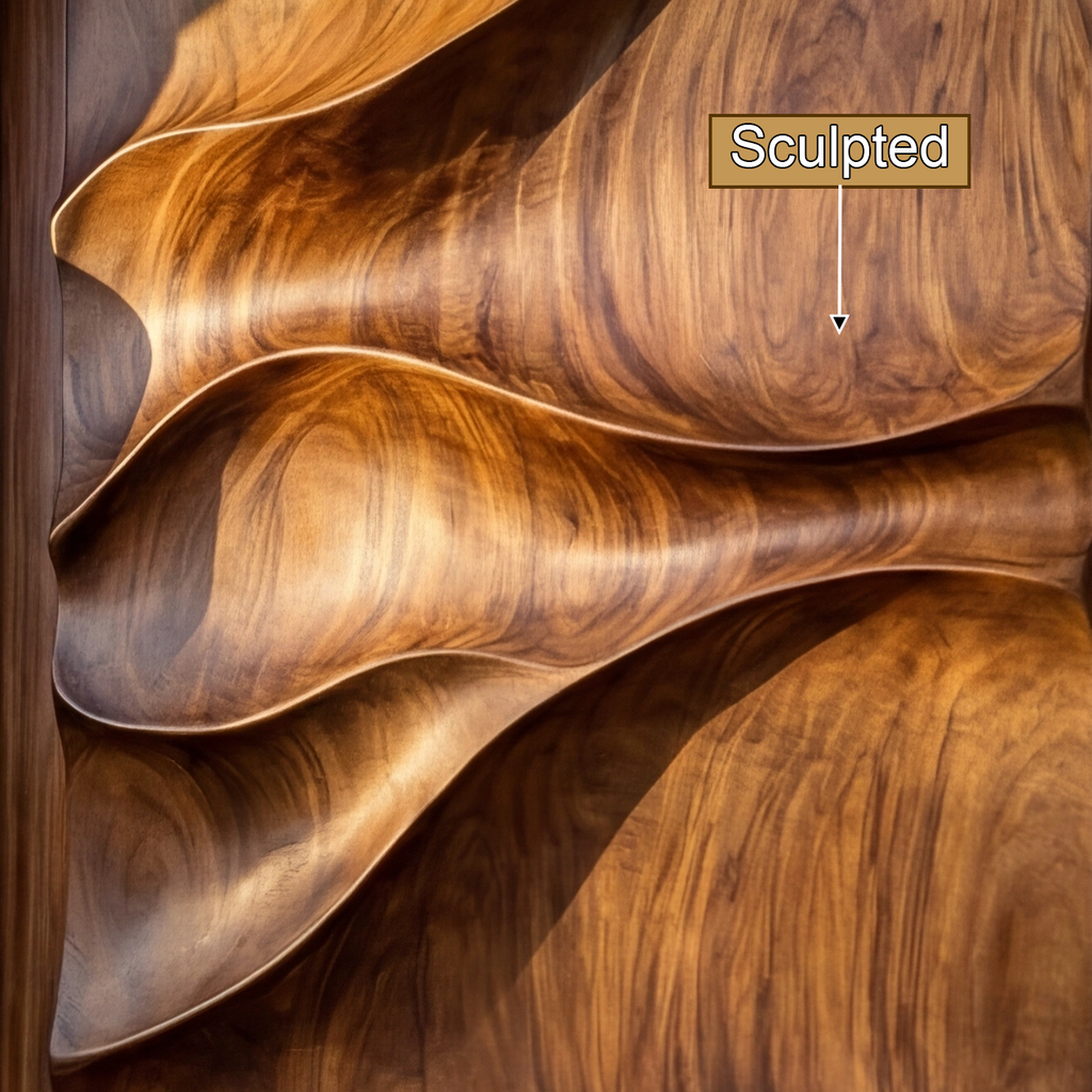Arvexa Sculpted Solid Wood Rectangular Single Door