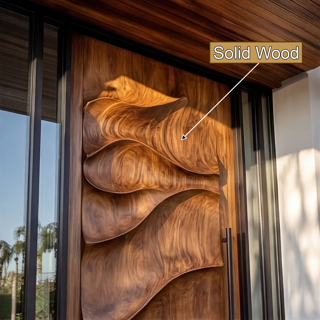 Arvexa Sculpted Solid Wood Rectangular Single Door