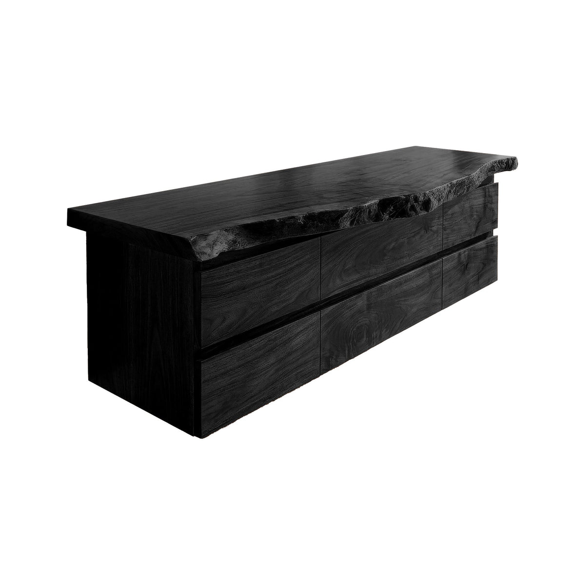 Velmora Live Edge Solid Wood Floating Bathroom Vanity With Drawers