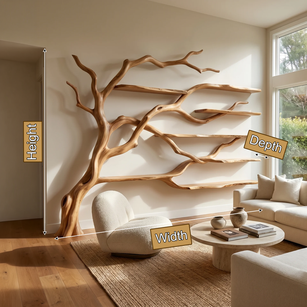 Branchmere Handcrafted Solid Wood Tree Bookshelf