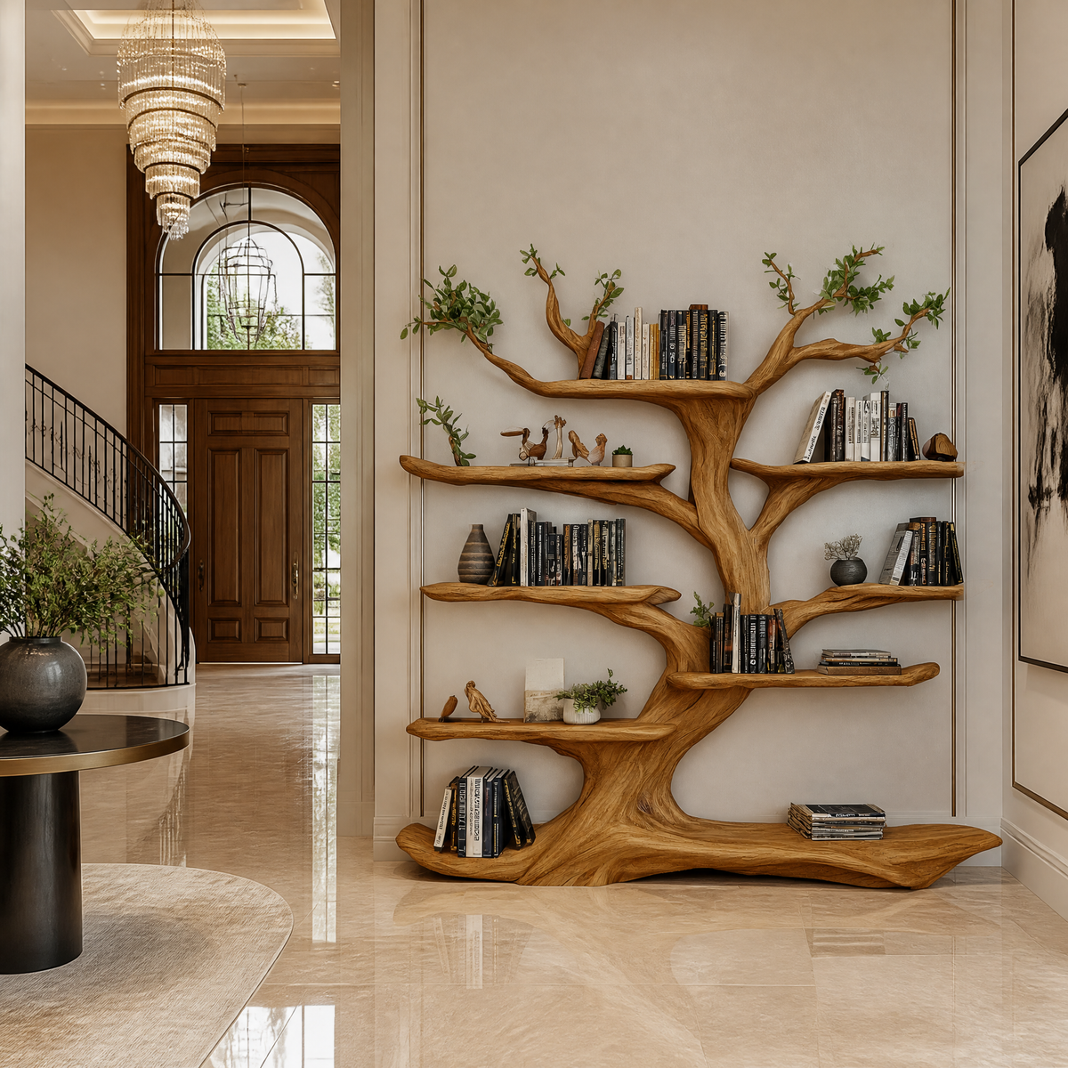 Arborelle Sculpted Solid Wood Tree Bookshelf