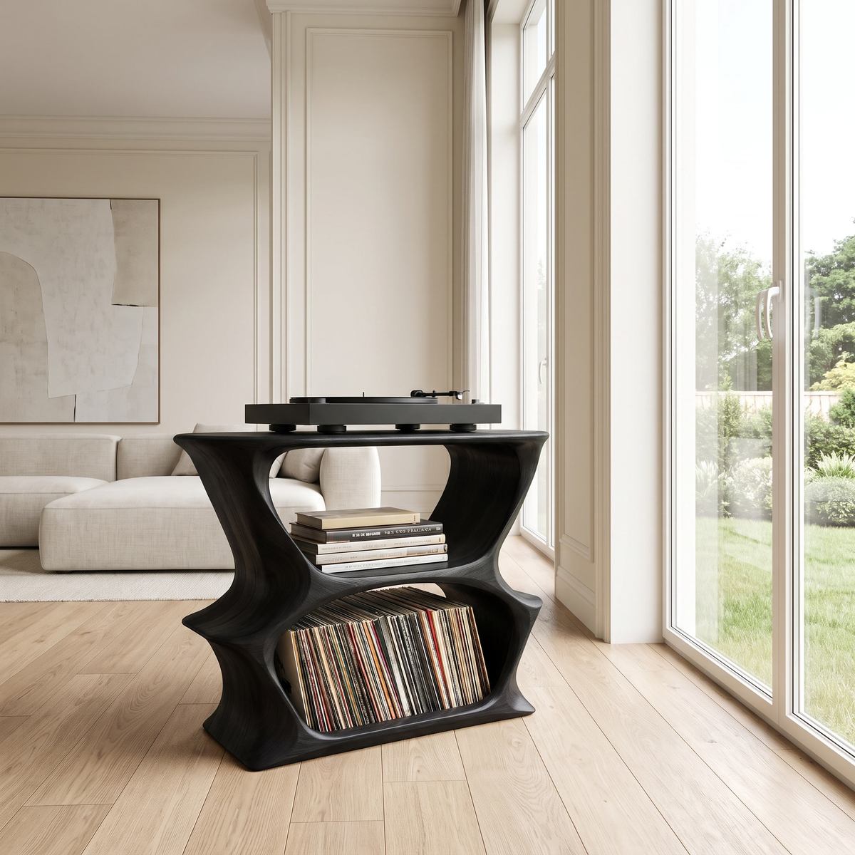 Velnora Handcrafted Solid Wood Record Player Stand SPA208523