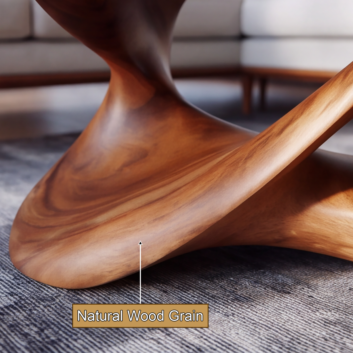 Orlessa Sculpted Solid Wood Coffee Table