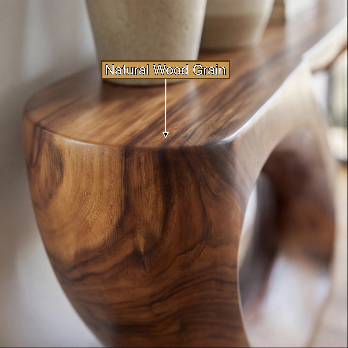Veylora Sculpted Solid Wood Console Table