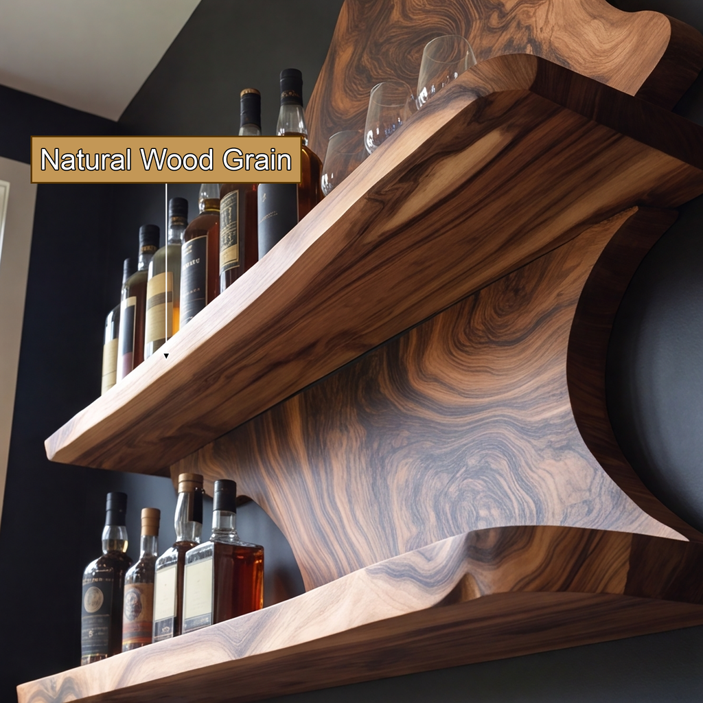Wynthorne Live Edge Handcrafted Floating Wine Shelf