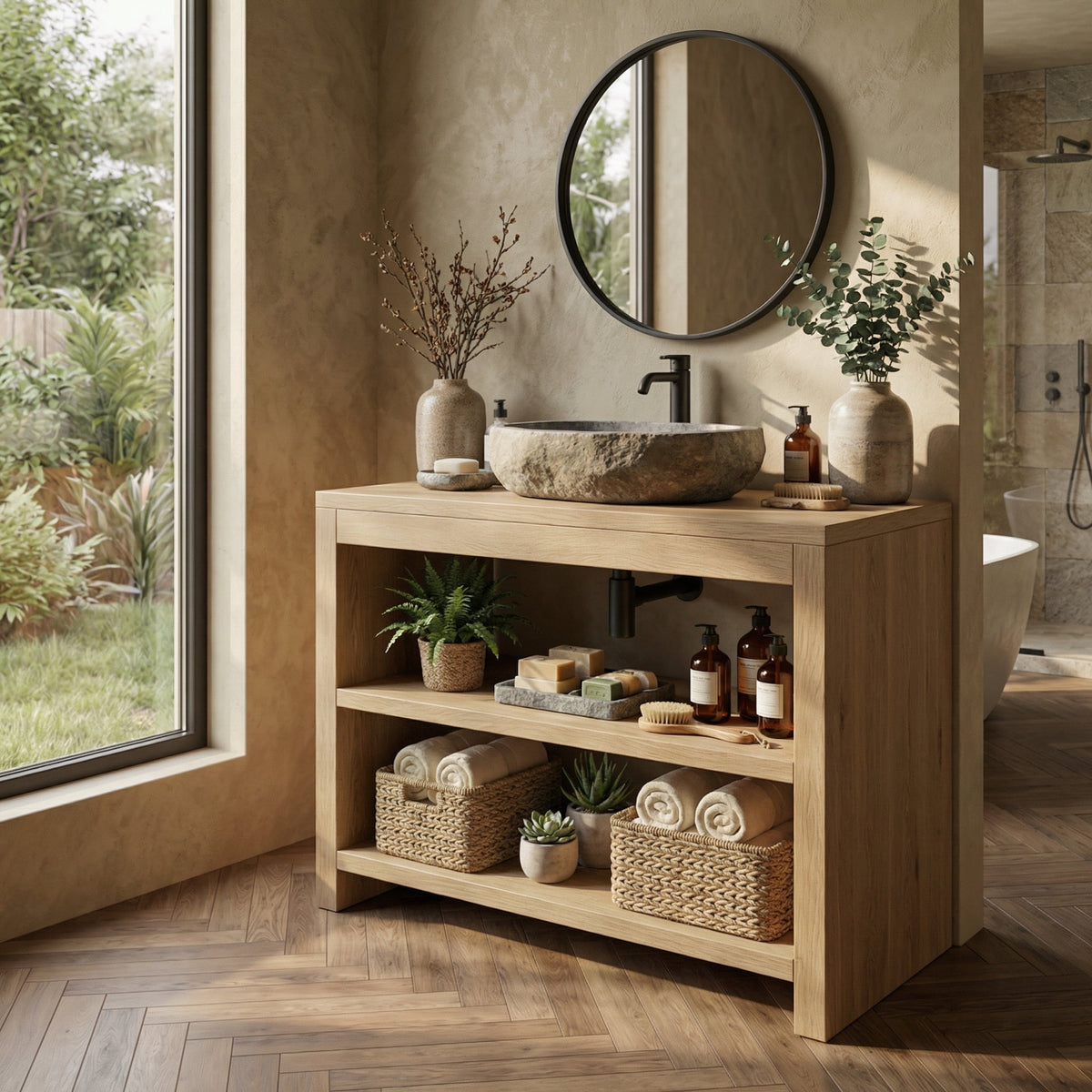 Custom Wood Vanity Bathroom