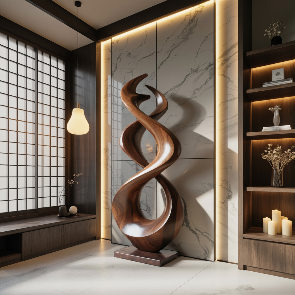 Rustic Abstract Sculpture For Outdoor Garden